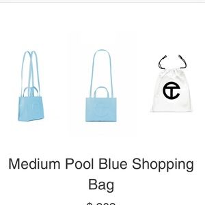 TELFAR MEDIUM SIZE POOL BLUE SHOPPER.